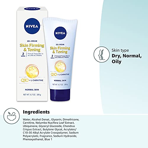 NIVEA Skin Firming and Toning Body Gel-Cream with Q10, 6.7 Oz Tube