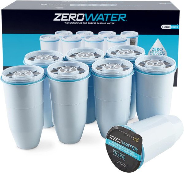 ZeroWater Official Replacement Water Filter Removes PFOA/PFOS 8-Pack​