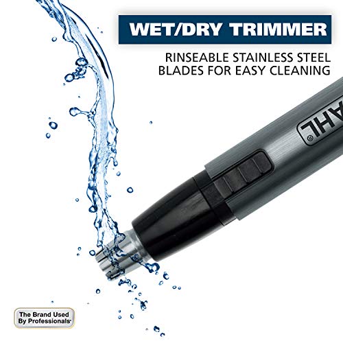 Wahl Micro Groomsman Personal Pen Trimmer & Detailer for Hygienic Grooming with Rinseable, Interchangeable Heads for Eyebrows, Neckline, Nose, Ears, & Other Detailing - 05640-600