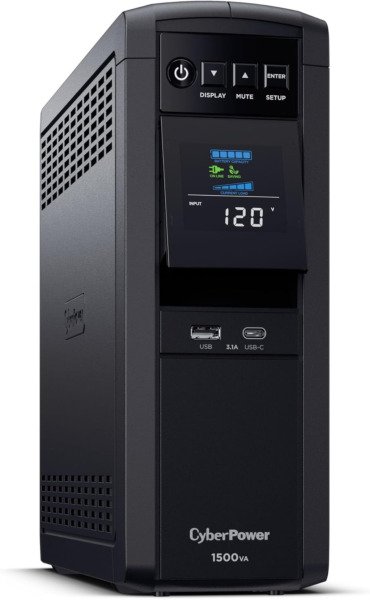CyberPower CP1500PFCLCD PFC Sinewave UPS Battery Backup and Surge Protector | 1500VA/1000W, 12 Outlets, AVR, Mini Tower, UL Certified