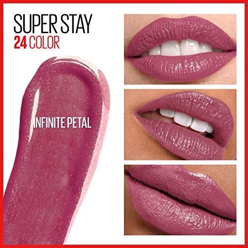 Maybelline Super Stay 24, 2-Step Liquid Lipstick, Long Lasting Highly Pigmented Color with Moisturizing Balm, Infinite Petal, Pink, 1 oz