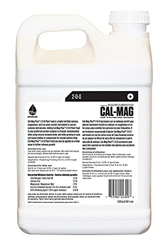 Botanicare HGC732120 Cal-Mag Plus, A Calcium, Magnesium, And Iron Plant Supplement, Corrects Common Plant Deficiencies, Add To Water Or Use As A Spray, 2-0-0 NPK, 2.5 Gallon