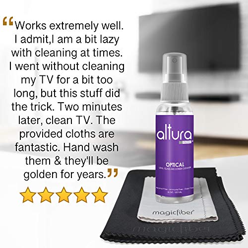 Screen Cleaning Kit for LED & LCD TV, Laptop Monitor and Tablet Screens - Spray Cleaner w/Extra Large and Original MagicFiber Microfibers - Streak Free, Alcohol Free, Ammonia Free, Odor Free