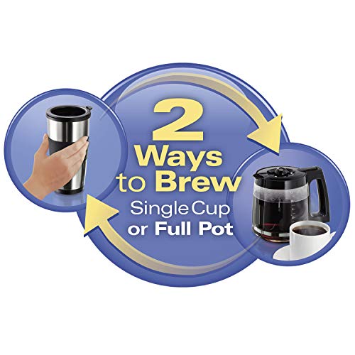 Hamilton Beach 2-Way Brewer Coffee Maker, Single-Serve and 12-Cup Pot, Black/Stainless Steel(49980A), Carafe