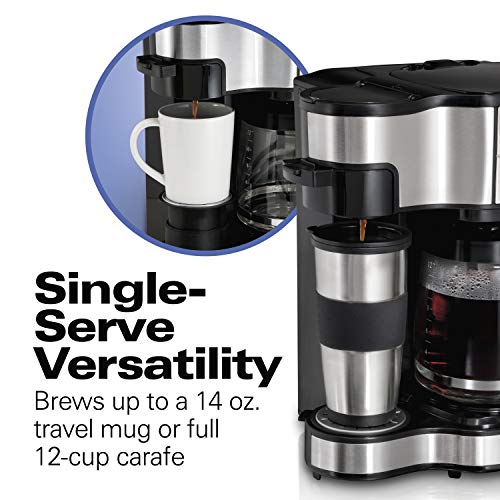 Hamilton Beach 2-Way Brewer Coffee Maker, Single-Serve and 12-Cup Pot, Black/Stainless Steel(49980A), Carafe