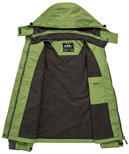 Diamond Candy Waterproof Rain Jacket Women Lightweight Outdoor Raincoat Hooded for Hiking Green S