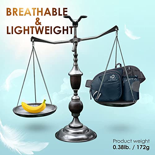 WATERFLY Hiking Waist Bag Fanny Pack with Water Bottle Holder for Men Women Running & Dog Walking Can Hold iPhone8 Plus Screen Size 6.5inch (Bottle Not Included)