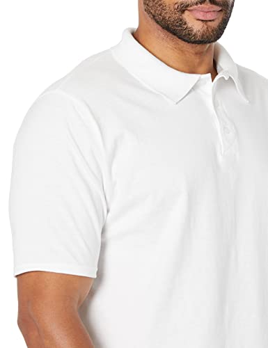 Hanes mens Short Sleeve X-temp Performance Polo fashion t shirts, White, Large US