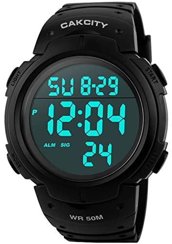 Mens Digital Sports Watch LED Screen Large Face Military Watches for Men Waterproof Casual Luminous Stopwatch Alarm Simple Army Watch