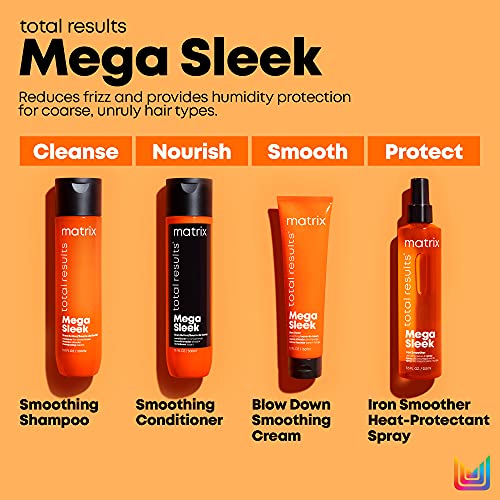 MATRIX Total Results Mega Sleek Shampoo with Shea Butter, Controls Frizz & Smooths Unruly Hair