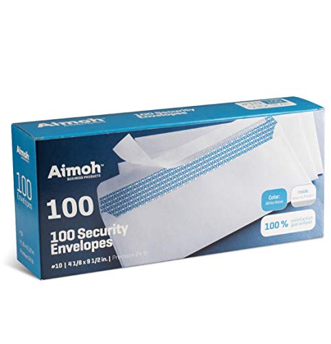 Stack of white #10 security tint self-seal envelopes