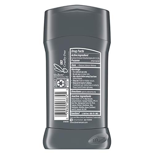 Dove Men+Care Antiperspirant Deodorant With 48-hour sweat and odor protection Extra Fresh Antiperspirant for men formulated with vitamin E and Triple Action Moisturizer | 2.7 Ounce (Pack of 4)
