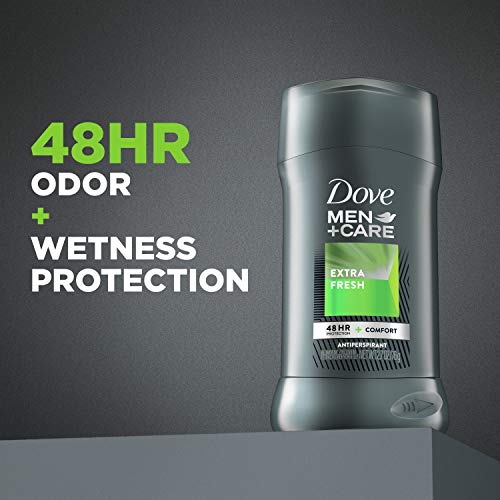 Dove Men+Care Antiperspirant Deodorant With 48-hour sweat and odor protection Extra Fresh Antiperspirant for men formulated with vitamin E and Triple Action Moisturizer | 2.7 Ounce (Pack of 4)