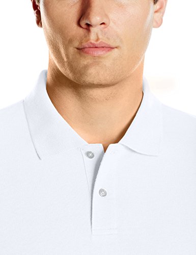 Amazon Essentials Men's Regular-Fit Cotton Pique Polo Shirt, White, X-Large