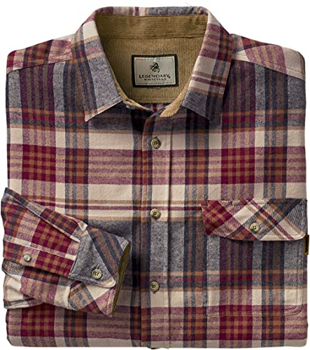 Legendary Whitetails Men's Standard Buck Camp Flannel Shirt, Cedarwood Plaid, X-Large