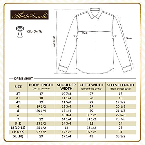 Alberto Danelli's Boys Long Sleeve Dress Shirt with Matching Tie and Handkerchief, 4, Tropicana
