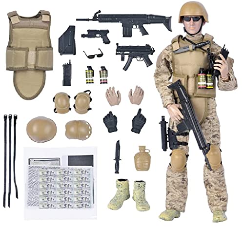 BJPEY 12" Special Forces Action Figures Soldiers Toys 1:6 Scale for Children Kids Boys Toys Age 8 10 12 14