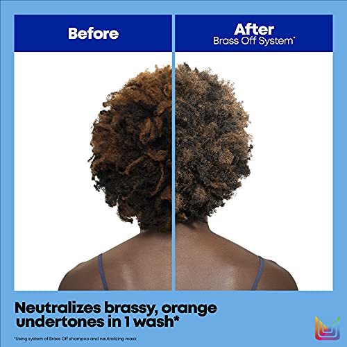 MATRIX Total Results Brass Off Color Depositing Blue Shampoo | Refreshes Hair & Neutralizes Brassy Tones in Lightened Brunettes | For Color Treated Hair