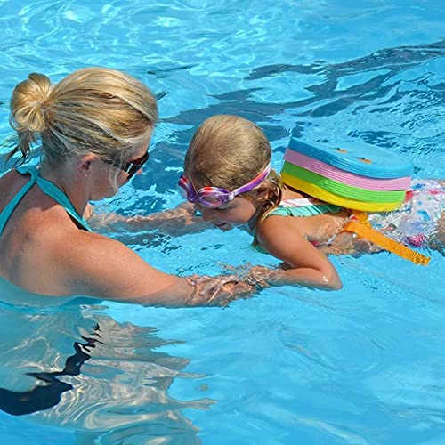 Back Float Safety Swim Trainer Swimming Bubble Belt with Adjustable Split Layers Swim Bubbles Belts Secure Clip Buckle Progressive Swim Floaties for Kids Toddler Children Sport Pool Lesson