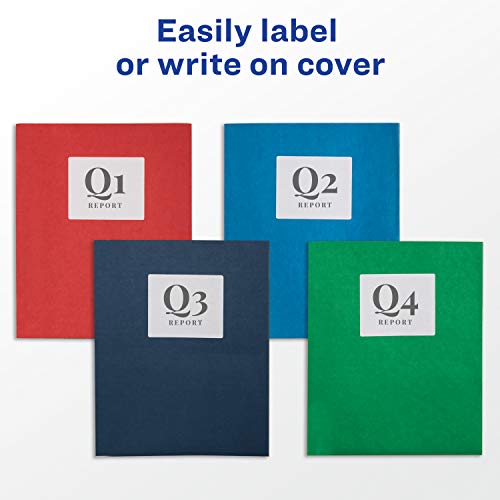 Avery Two Pocket Folders, Holds up to 40 Sheets, Business Card Slot, Case Pack of Dark Blue 125 Folders (47985)