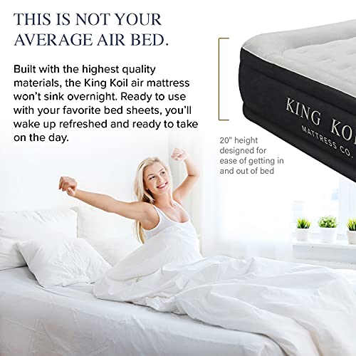 Luxury Queen Air Mattress, Double Height Comfort, Built-in Pump