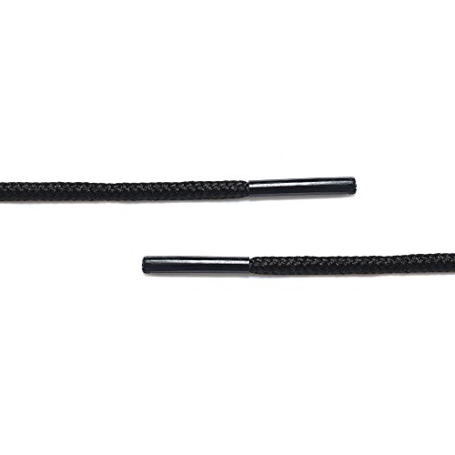 Shoelaces Round Athletic Shoes Lace (2 Pair) for Shoe and Boot Laces Shoelaces Replacements (45" inches (114 cm), Black)