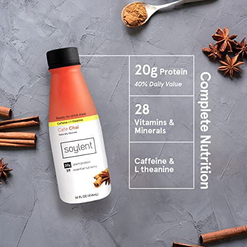 Soylent Plant Based Creamy Chocolate Meal Replacement Shake, Contains 20g Complete Vegan Protein, Ready-to-Drink, 14oz, 12 Pack