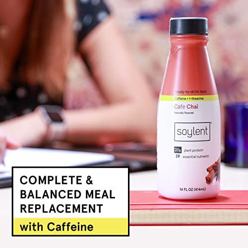 Soylent Plant Based Creamy Chocolate Meal Replacement Shake, Contains 20g Complete Vegan Protein, Ready-to-Drink, 14oz, 12 Pack
