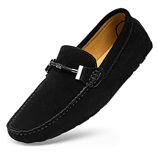 Go Tour New Mens Casual Loafers Moccasins Slip On Driving Shoes Black 10.5/45