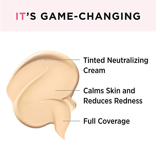 IT Cosmetics Bye Bye Redness, Transforming Light Beige - Neutralizing Color-Correcting Cream - Reduces Redness - Long-Wearing Coverage - With Hydrolyzed Collagen - 0.37 fl oz