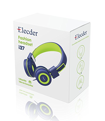 Elecder i37 Kids Headphones for Children Girls Boys Teens Foldable Adjustable On Ear Headphones with 3.5mm Jack for Cellphones Computer MP3/4 Kindle School