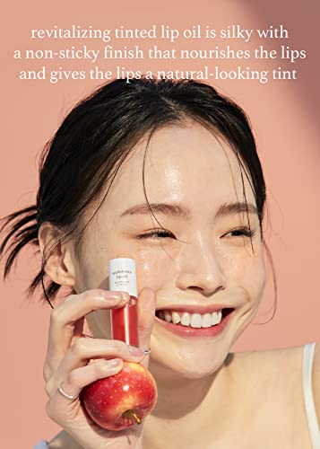 NOONI Korean Lip Oil - Appleberry | Lip Stain, Mother's Day, Gift, Moisturizing, Revitalizing, and Tinting for Dry Lips with Raspberry Fruit Extract, 0.12 Fl Oz