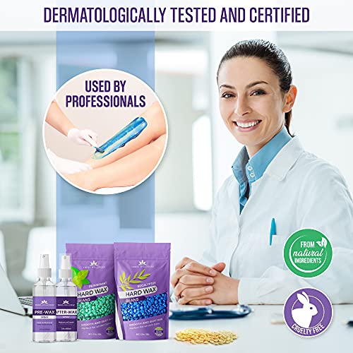 Tress Wellness Waxing Kit Wax Warmer for hair removal -Easy to use -Digital Display -For Sensitive skin - Hard wax