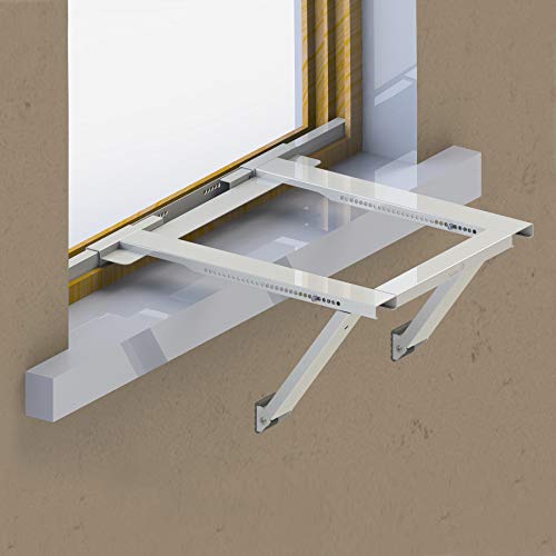Ivation Window Air Conditioner Mounting Support Bracket, No Tools, Screws or Drilling Required – Easy To Install Universal AC Mount – Heavy Duty Steel Construction Holds Up To 200lbs – Fits Single Or Double Hung Windows