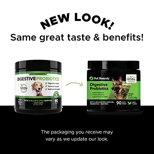 Pet Honesty Probiotics Soft Chews for Dogs - Supports Digestion and Immunity 