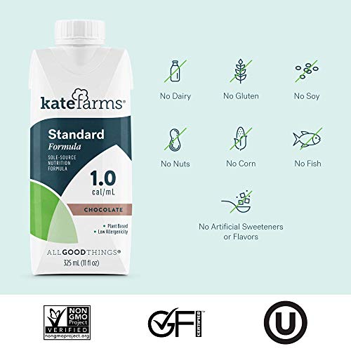 KATE FARMS Organic Vegan Plant Based 1.4 Sole-Source Nutrition Shake, Vanilla Flavor, 20g of protein, 28 Vitamins and Minerals, High Calorie Meal Replacement Drink, Protein Shake, Gluten Free and Non-GMO, 11 Fl oz (Pack of 12)