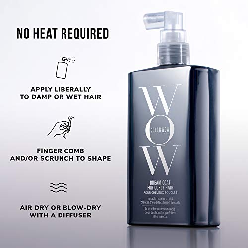 Color Wow Dream Coat for Curly Hair – One-step solution for frizz-free curls, 3-in-1 spray adds moisture, bundles curls, fights frizz; lightweight, non-crunchy, non-greasy; 2a, 2b, 2c, 3a, 3b curls