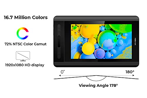 XP-PEN Artist12 11.6 Inch FHD Drawing Monitor Pen Display Graphic Monitor with PN06 Battery-Free Pen Multi-Function Pen Holder and Glove 8192 Pressure Sensitivity