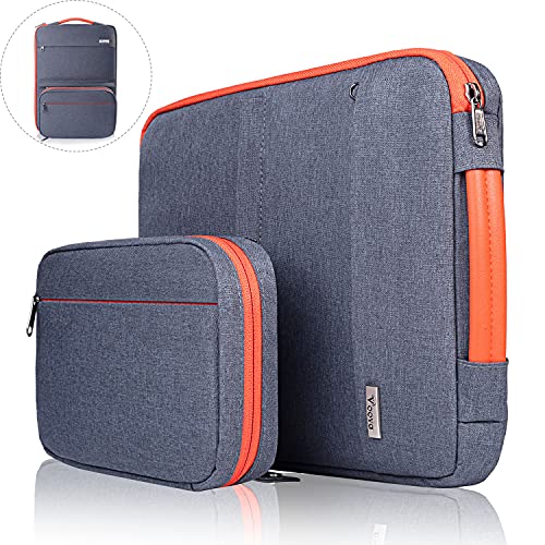 Voova Laptop Sleeve Carrying Case 13 13.3 Inch Compatible with MacBook Air 13,MacBook Pro 13/14 2021 2022,13.5 Surface Laptop 3/4,Smart Computer Bag Cover with Detachable Accessory Pouch, Dark Grey