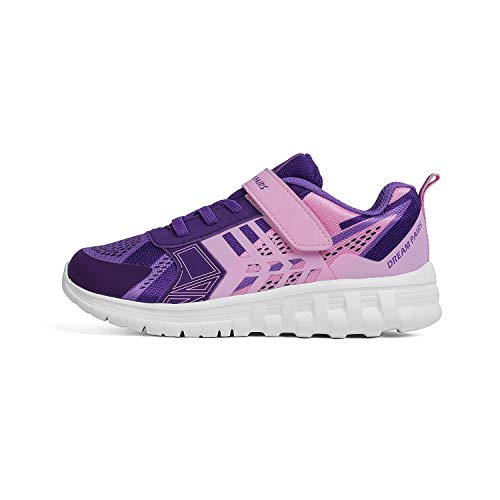 DREAM PAIRS Girls KD18002K Lightweight Breathable Running Athletic Sneakers Shoes Pink Purple, Size 12 M US Little Kid