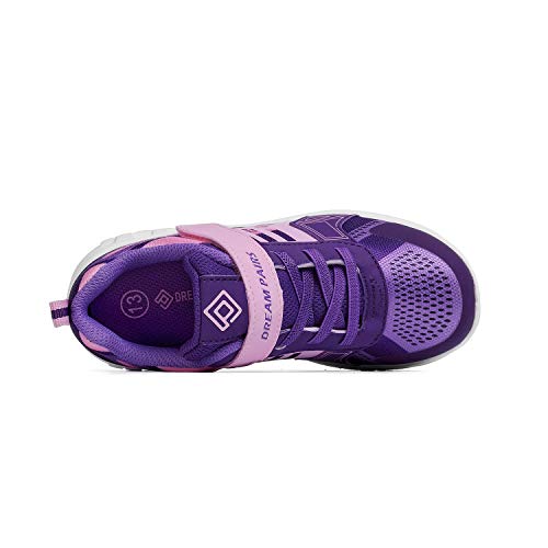 DREAM PAIRS Girls KD18002K Lightweight Breathable Running Athletic Sneakers Shoes Pink Purple, Size 12 M US Little Kid