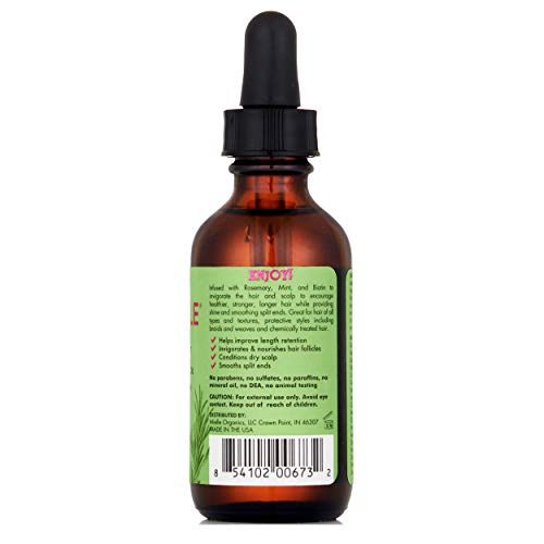 Mielle Organics Rosemary Mint Scalp & Hair Strengthening Oil, Infused w/Biotin, Mint, and Essential Oils, Helps support Growth and Length Retention, Invigorates and Nourishes Follicles, 2 Ounces