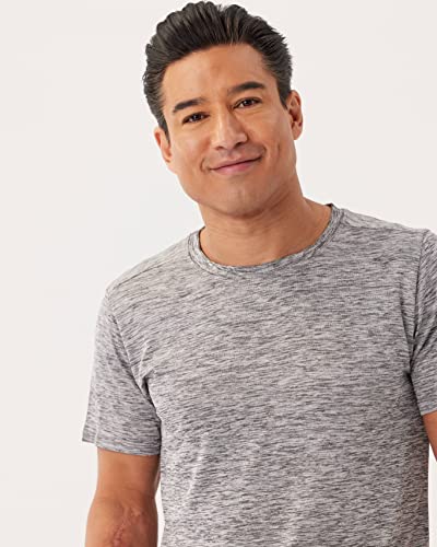 Men's Quick Dry Fit Dri-Fit Short Sleeve Active Wear Training Athletic Essentials Crew T-Shirt Fitness Gym Wicking Tee Workout Casual Sports Running Tennis Exercise Undershirt Top - 5 Pack,Set 14-XXL