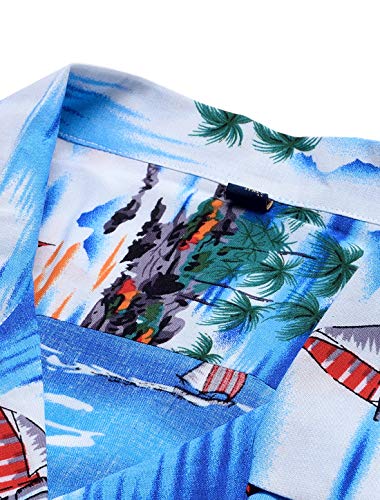 Alimens & Gentle 100% Cotton Regular Fit Short Sleeve Casual Hawaiian Shirt for Men - 6XL