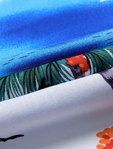 Alimens & Gentle 100% Cotton Regular Fit Short Sleeve Casual Hawaiian Shirt for Men - 6XL