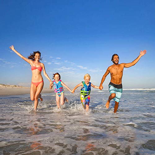 HeySplash Life Jacket for Kids, Child Size Watersports Swim Vest Flotation Device Trainer Vest with Survival Whistle, Easy on and Off, Indigo, Medium Size (Suitable for 37-55 lb)