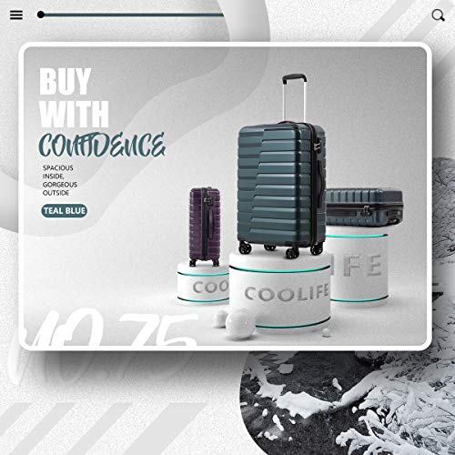 COOLIFE Luggage Expandable Suitcase Luggage set PC ABS TSA Lock Spinner Carry on 3 Piece Sets