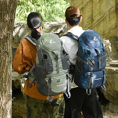 50L Lightweight Water Resistant Hiking Backpack,Outdoor Sport Daypack Travel Bag for Climbing Camping Touring (Purple - No Shoe Compartment)