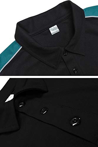 MAGCOMSEN Men's Outdoor Golf Polo Short Sleeve 3 Button Quick Dry Casucal Pique Jersey Polo Shirts