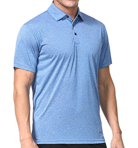 Men's Polo Shirts - Dry Fit Performance Short Sleeve Glof Polo T Shirt for Men (M, Light Blue)